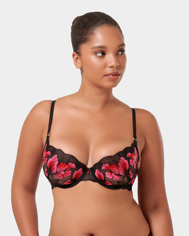 Soutien-gorge avec armatures Vivienne Rose Fuchsia/Rouge/Noir