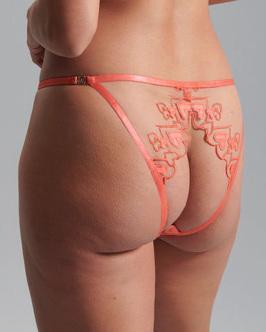 Culotte Ouverte Harlow Corail/Transparent